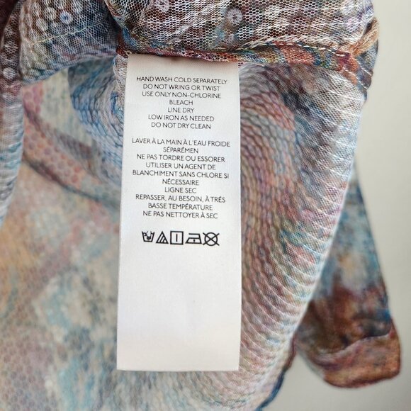 NWOT Anthropologie Pilcro Multicolored Floral Sequin Button Up Shirt Top sz S - Picture 10 of 12